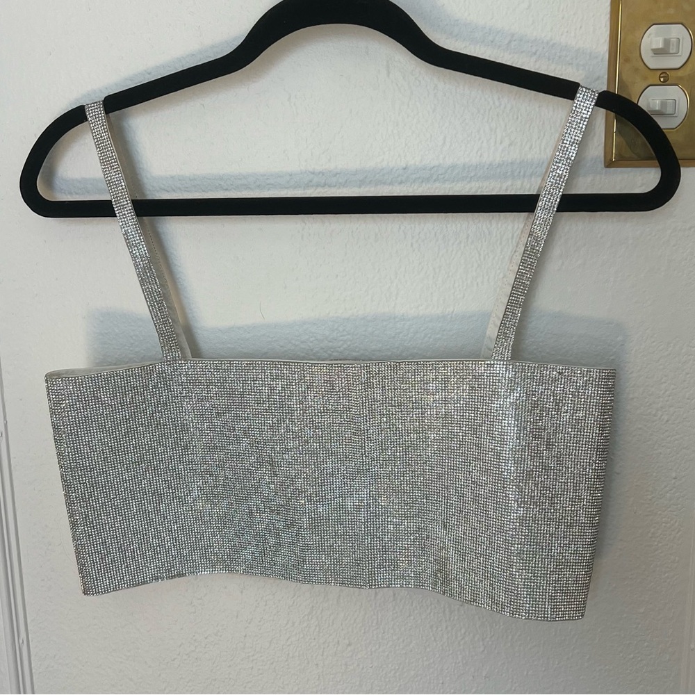 12th Tribe Rhinestone Crop Top